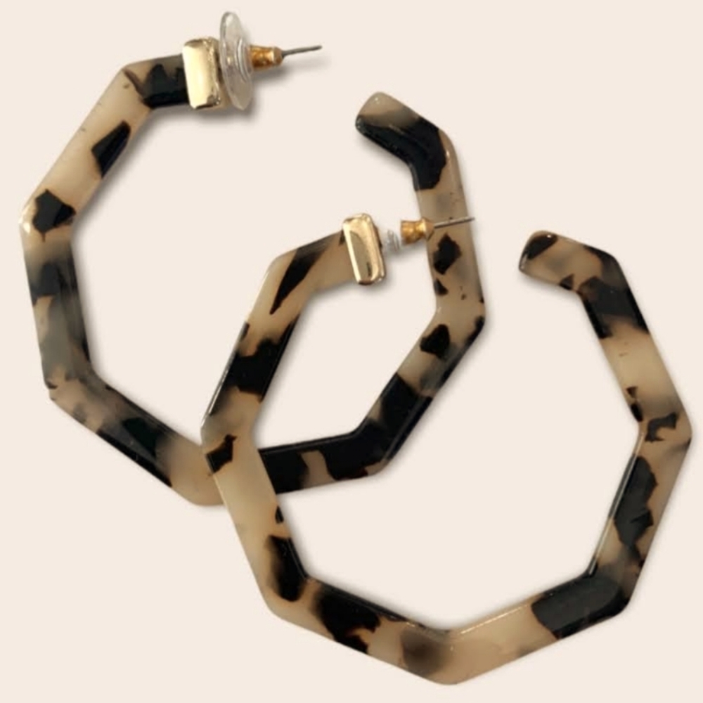 Tortoise hoop earrings (large)